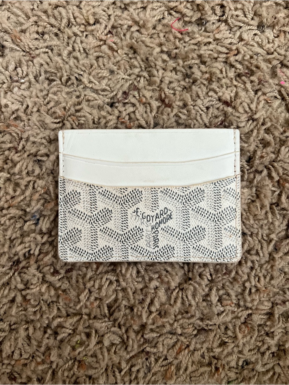 White Card Holder Chevron Pattern